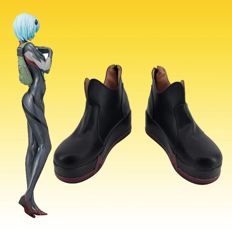 

Ayanami Rei Обувь для косплея Аниме EVA Модные черные короткие сапоги для женщин