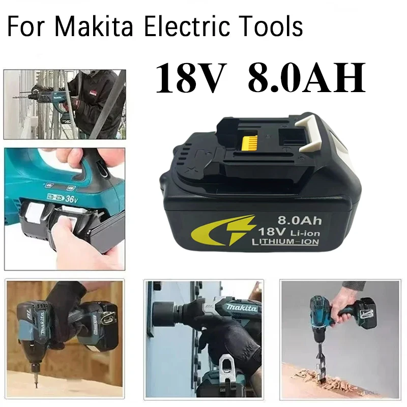 For Makita 18V 8.0Ah Battery bl1830 bl1860 bl1850B Tool Batteries Compatible For Makita 18 Volt Wireless Grinder