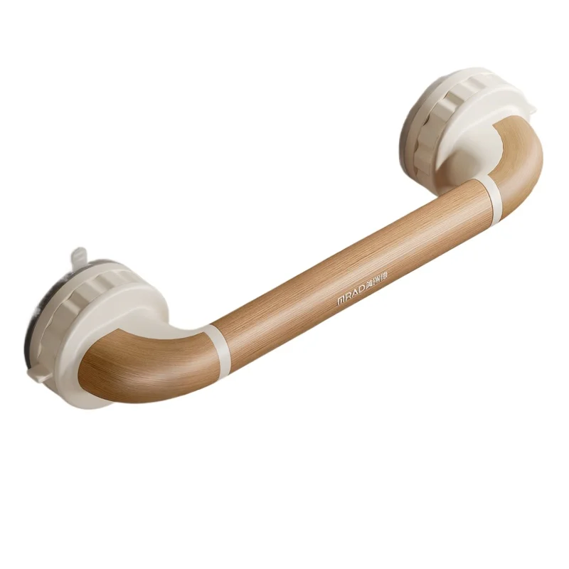 

Suction Cup Grab Bar for Bathroom，No Drill Installation, Anti-Slip Safety Handle for Elderly, Wood Grain Toilet Assist Rail