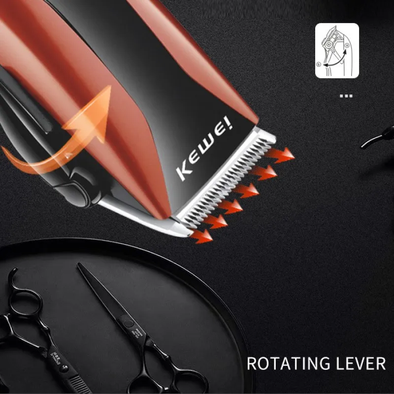 Cortadora de pelo con cable profesional, cortador de pelo eléctrico, cuchillas de afilado, kit de aseo enchufable con palanca cónica, 10w