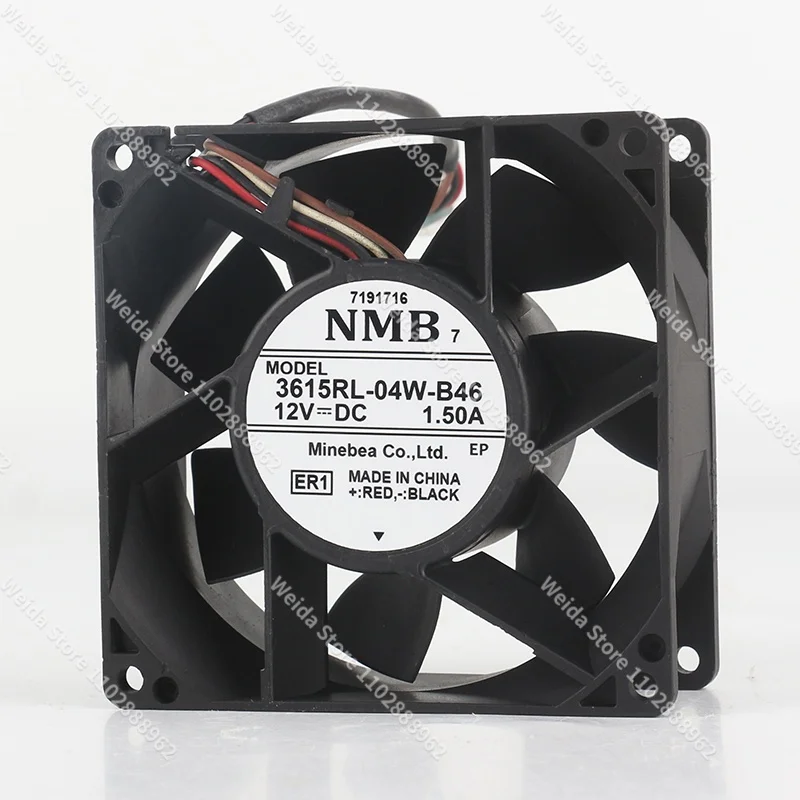 

Original NMB 3615RL-04W-B46 12V 1.50A AC EC 9CMhigh air volume inverter four-wire cooling fan
