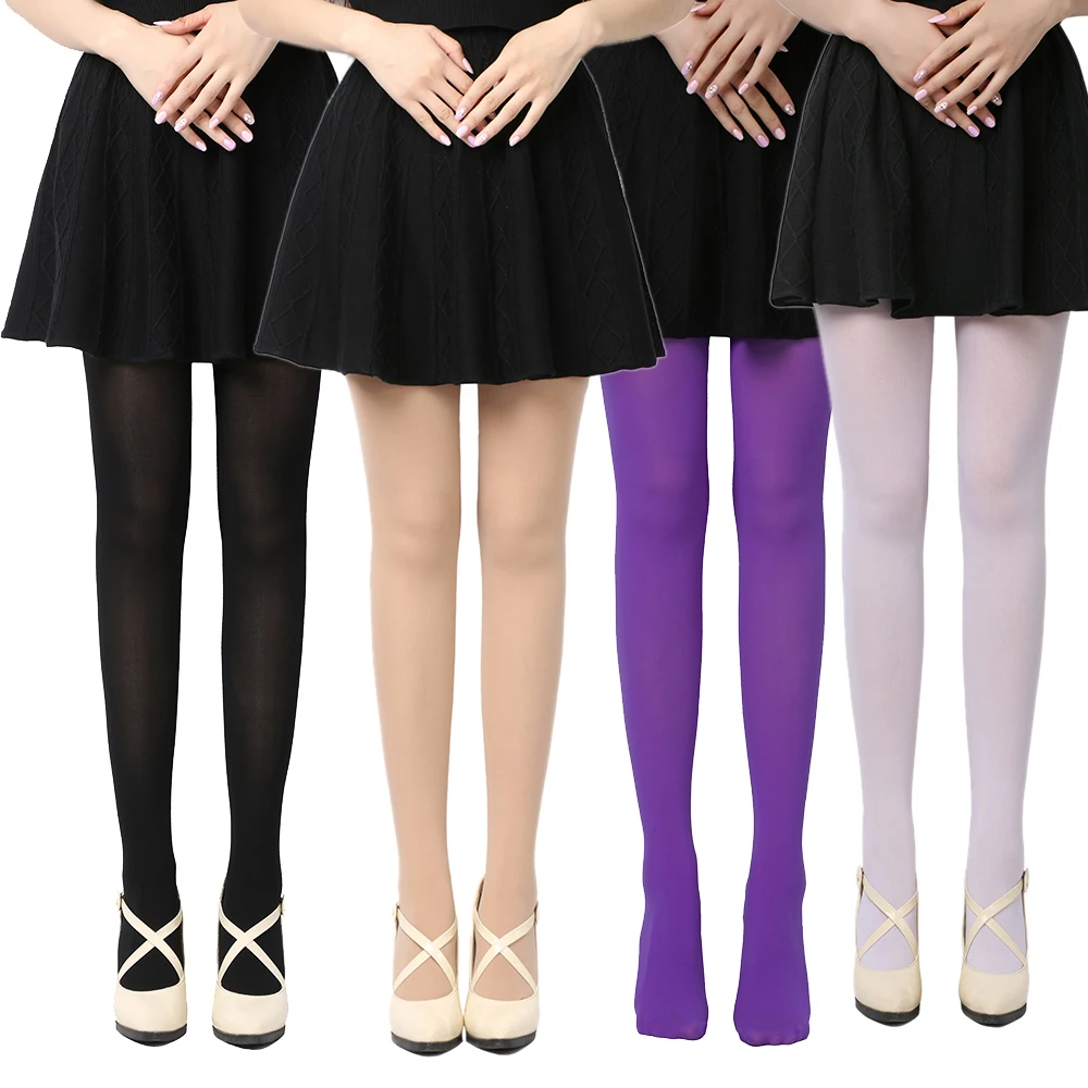 Damen Übergröße Sexy Blickdichte Dicke Strumpfhose mit Fuß Weiche Farbige Samt-Strumpfhose Superelastische Transparente Leggings – Detail 1