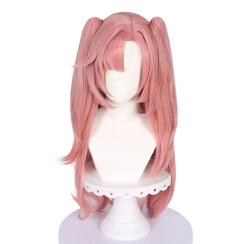 Long Pink Synthetic Cosplay Wig Natural Looking Scalp Top Heat Resistant Fiber Costume Party Halloween Anime Role Play Women