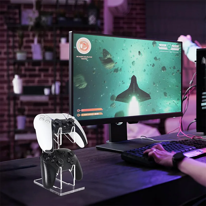 

1pc Double-deck Acrylic Game Controller Holder Storage Rack & Bracket Mount for Controller Accessories Gaming Headset Holder