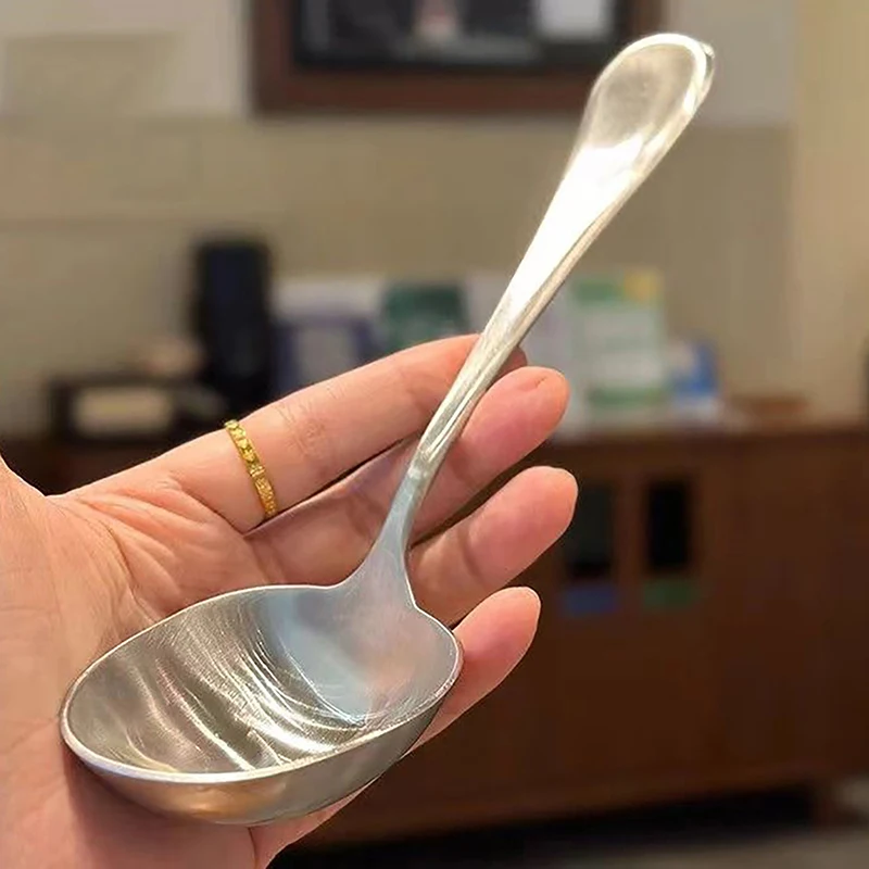 Large Stainless Steel Round Head Buffet Serving Spoon Thicken Kitchen Dinner Dish Soup Rice Western Restaurant Bar Public Spoon