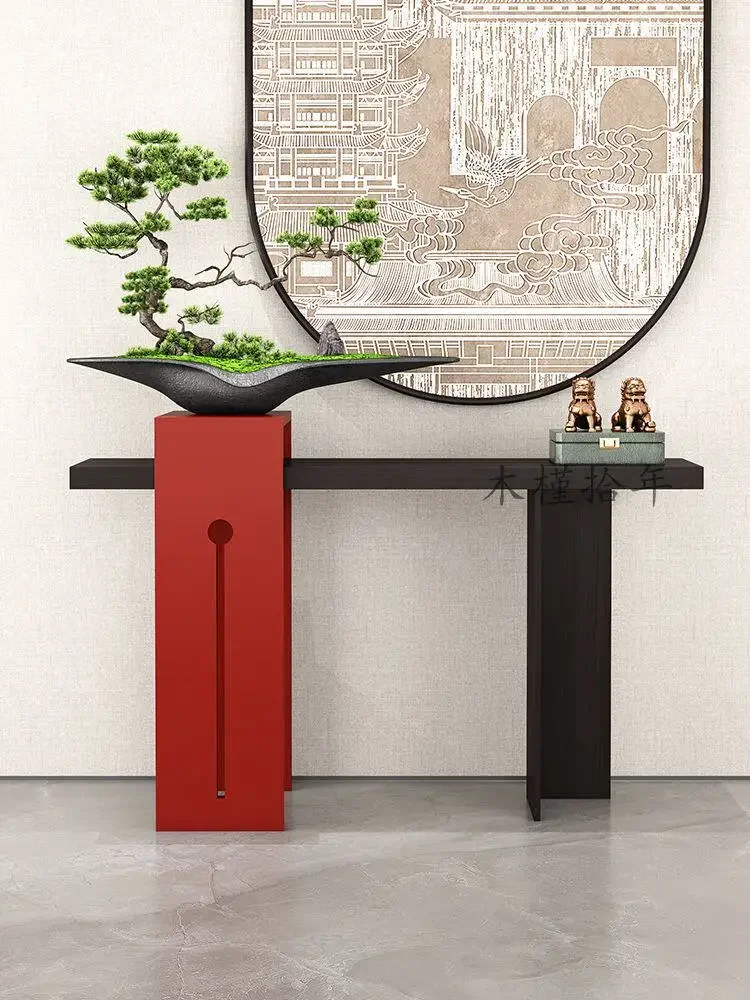 New Chinese art entrance table entry solid wood entrance table classical style end view cabinet supply table simple wall long