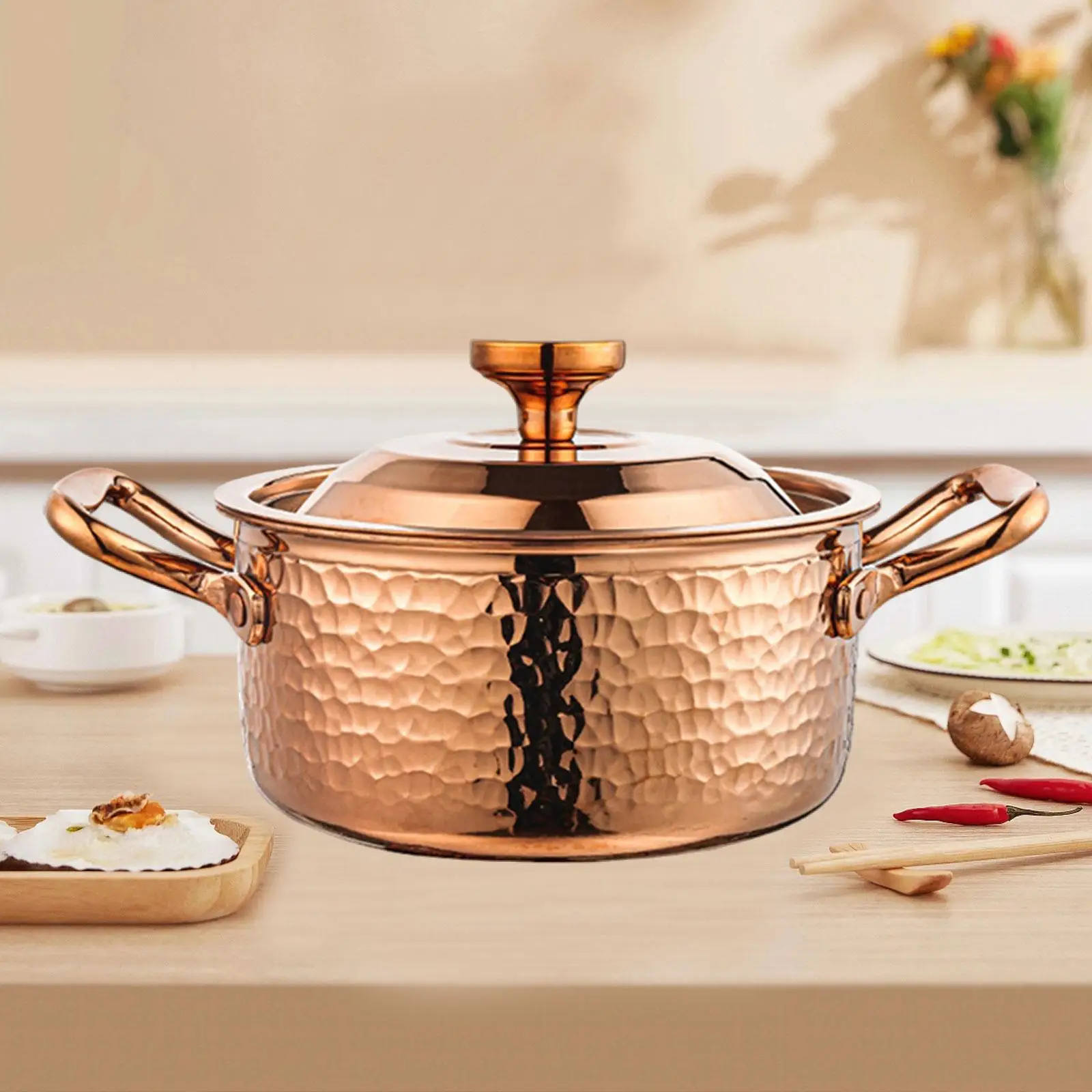 

Hot Pot with Lid Portable Kitchen Cookware Sturdy Ramen Pot Nonstick Shabu Shabu Pot Thick Soup Pot for Home Use Parties Picnic