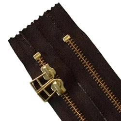 5# 70cm 80cm YKK Metal Zipper O-shape Coffee Brown Double Close End Leather Suitcase Handbag Box Repair Tailor Sewing Accessory