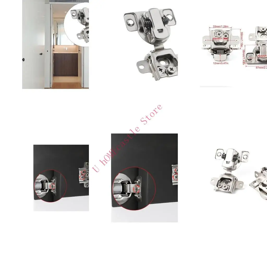 63HF Cabinet Door Hinges Simple Installation US Furniture Hinges Iron for Most Door