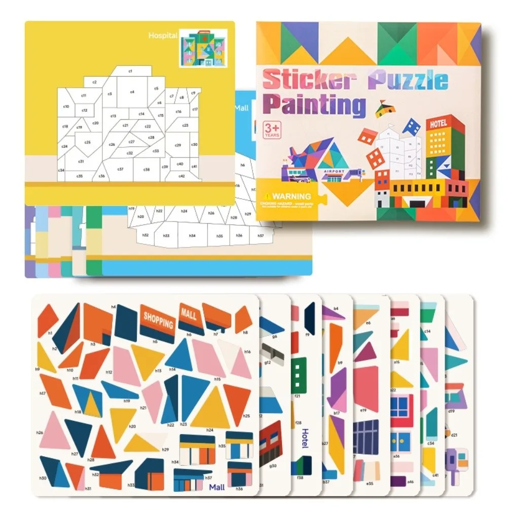 

Cognitive Sticker Books Focus Cultivation Animals Theme Scene Sticker Architecture Transportation Puzzle Sticker Book