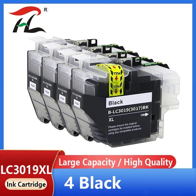 Чернильный картридж 4X Black LC3019, совместимый с Brother LC3019XL LC3017