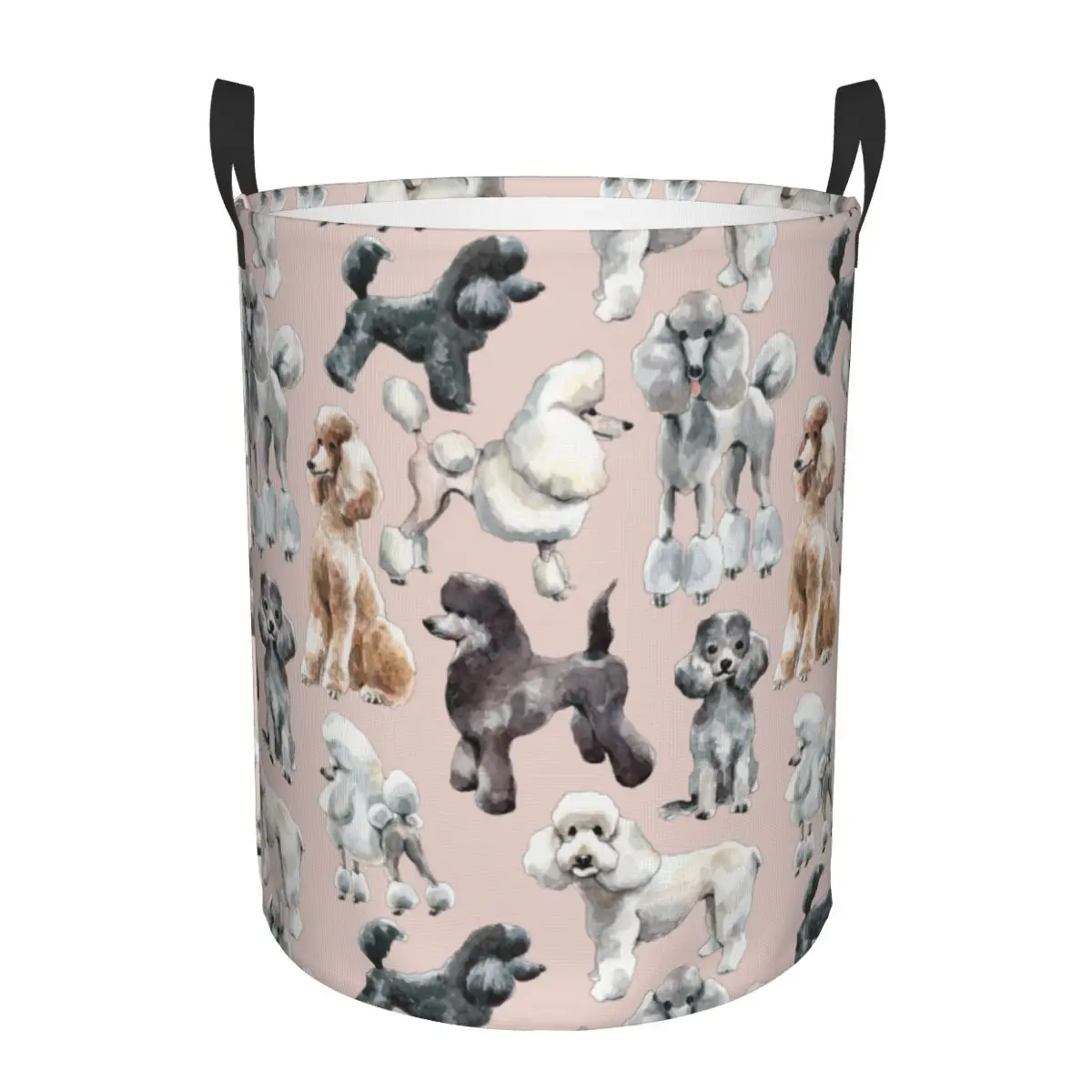 Customized Cute Poodles Dog Laundry Hamper Large Clothes Storage Basket Pudel Caniche Toy Bin Organizer for Boy Girl