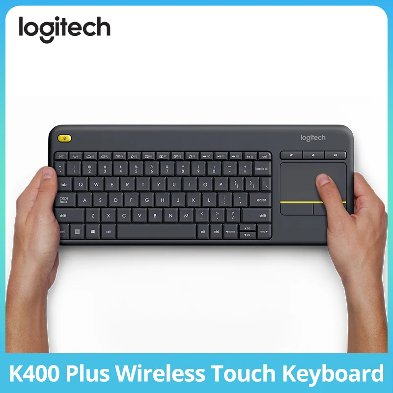 Logitech K400 Plus Wireless Touch Keyboard with Built-in Touchpad Multimedia Keys for PC Laptop Smart TV Home Office