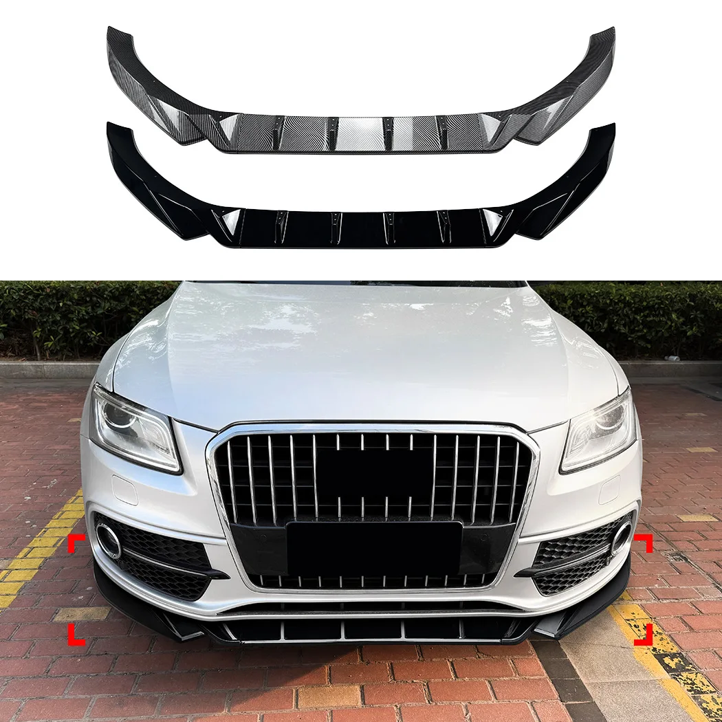 

Front Bumper Lip Splitter Spoiler For Audi Q5 8R SQ5 S-Line Facelift 2009-2016 Piano Black Carbon Fiber Lower Diffuser Mod Kit