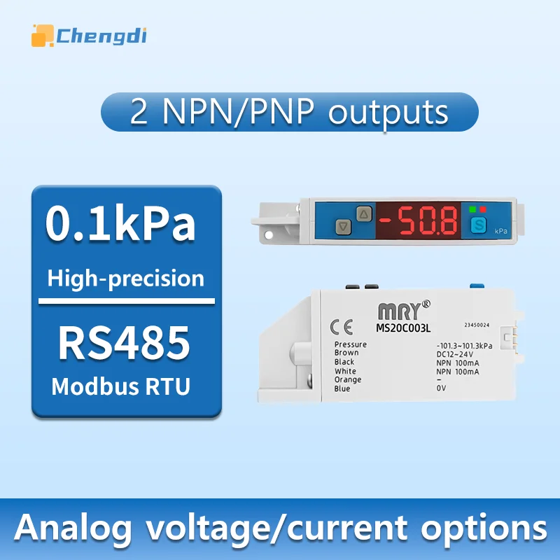 

Manometer digital pressure switch supports RS485 MODBUS analog current/voltage output high-precision pressure gauge NPN/PNP