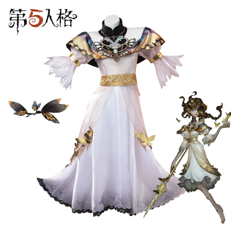 Naiad Grace Anime Skin Cosplay Game Costume White Dress Facial Accessories Woman Halloween Carnival Suit