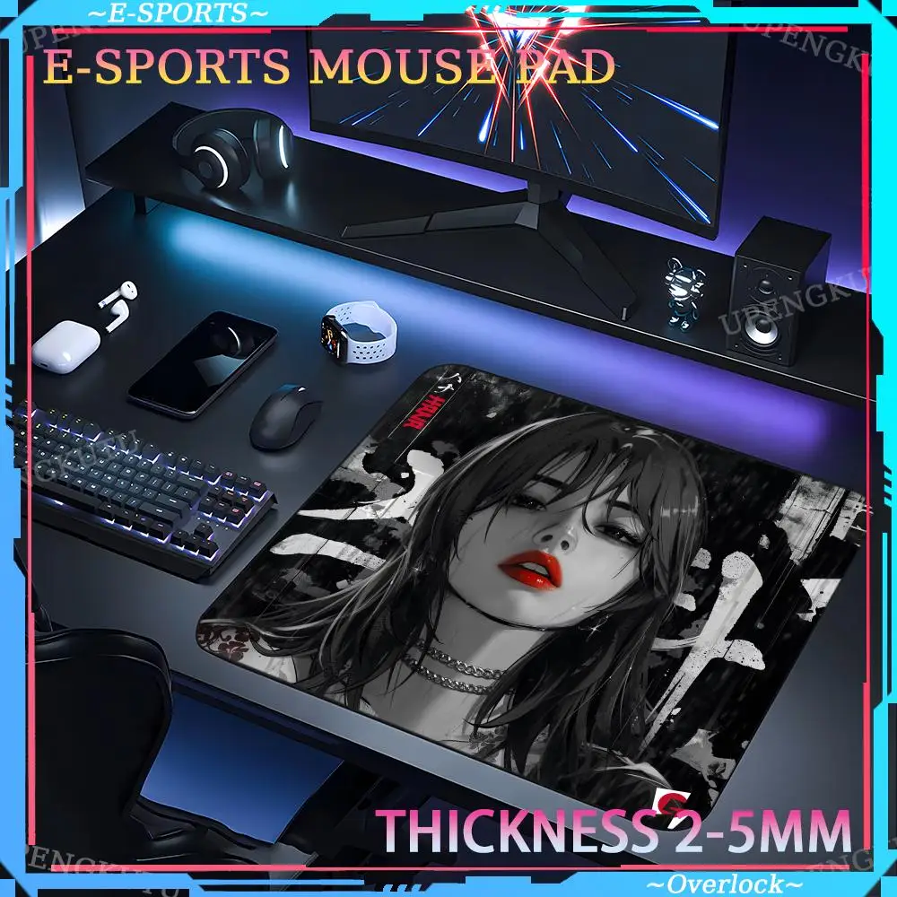 E-sports G_GLSSWRKS Hana لوحة ماوس أنيمي صغيرة قفل حافة طاولة مطاطية حصيرة لوحة مفاتيح عالية الجودة حصيرة مطبوعة عالية الوضوح