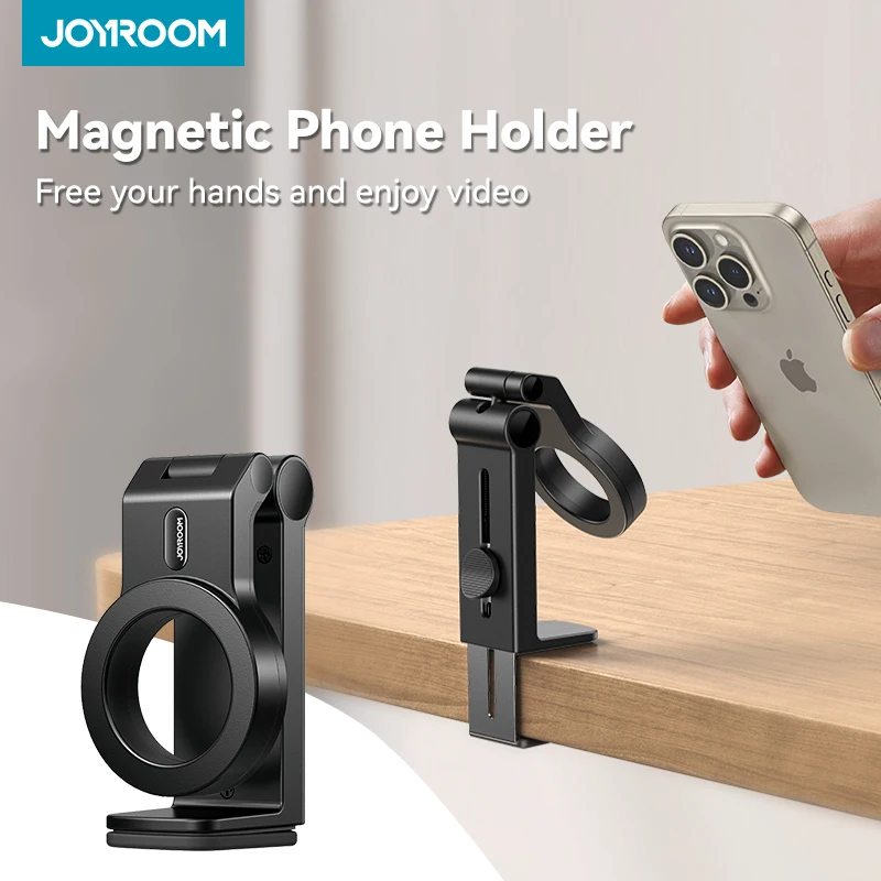 Joyroom Magnetic Airplane Phone Holder Travel Essentials Flexible Rotation Hands-Free Desk Phone Mount for iPhone 15/14/13 /12