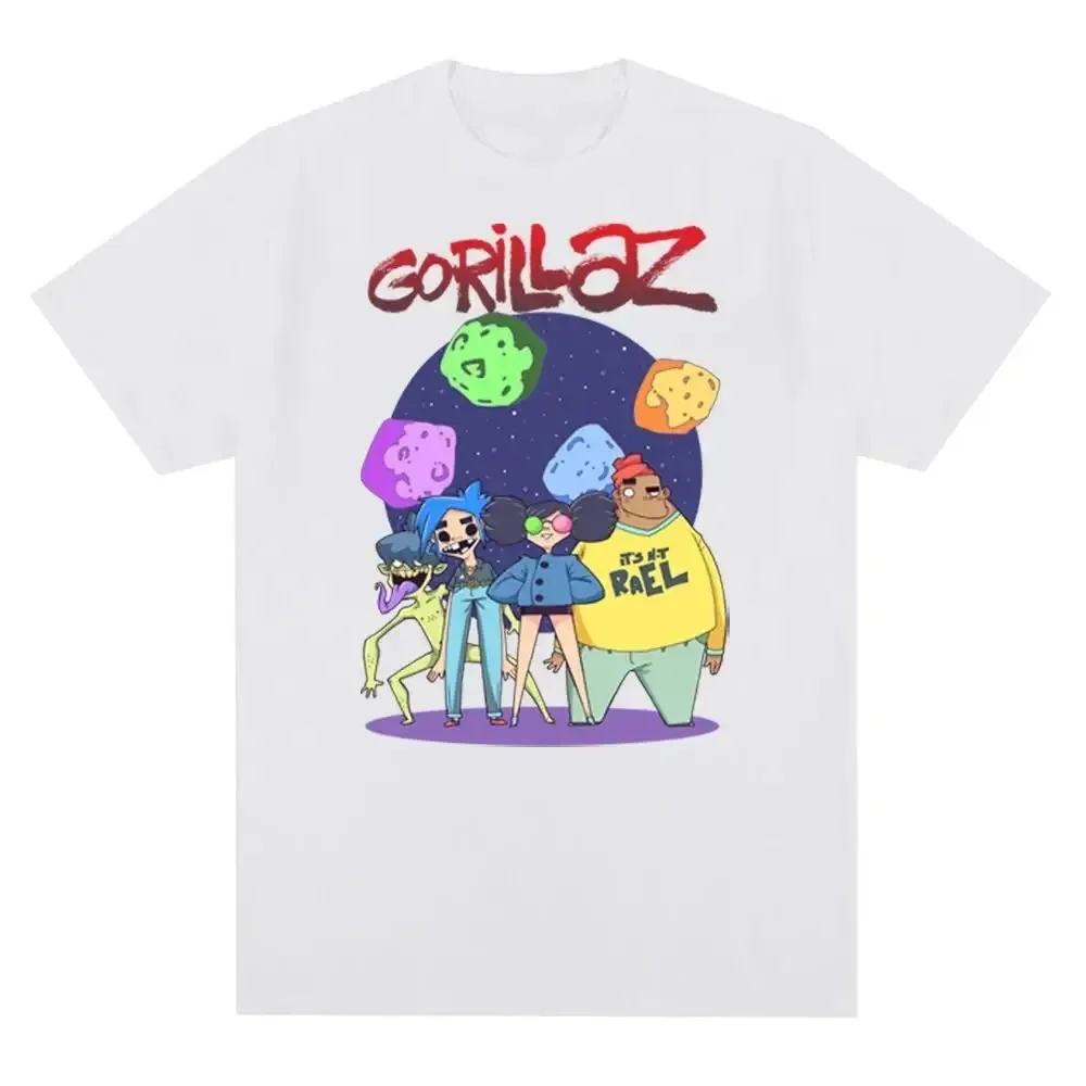 Music Band Gorillazs Punk Rock Print T Shirt 90s Casual
