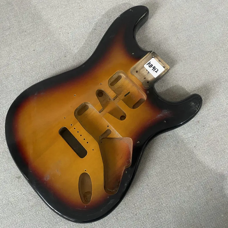 kB412 Soild Basswood Sunburst Color ST Electric Guitar Body HSH Pickups  6 Screws Fixed Tremolo Bridge DIY Parts Custom Order