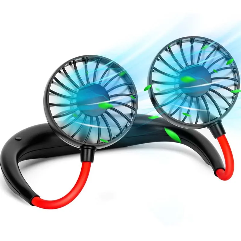 

Портативный шейный вентилятор с зарядкой через USB, персональный мини-кондиционер, вращающийся на 360 градусов охлаждающий вентилятор