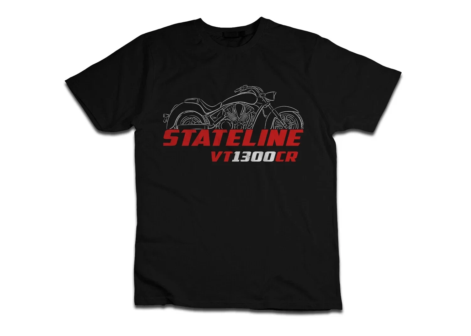 

VT1300CR Stateline 2010-2016 Motorcycle T shirt Graphic Casual Summer Short Sleeves 100% Cotton Cool Tee