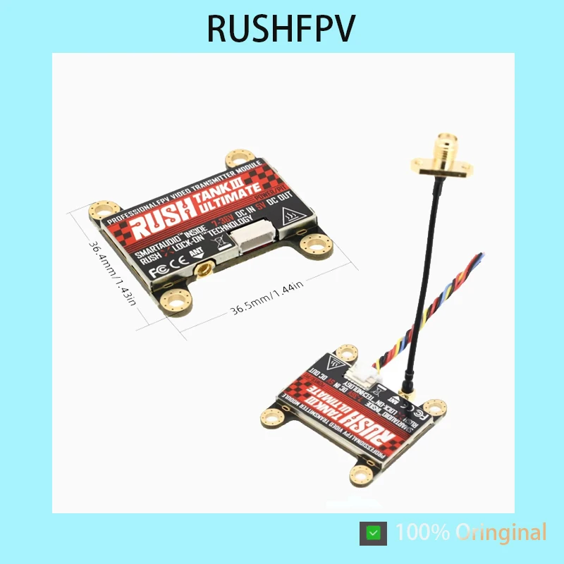 RUSHFPV TANK3 FPV VTX 5.8G 48CH Pit Repair Mode Adjustable 25/200/500/1000mW Video Transmitter for RC Racing Drone