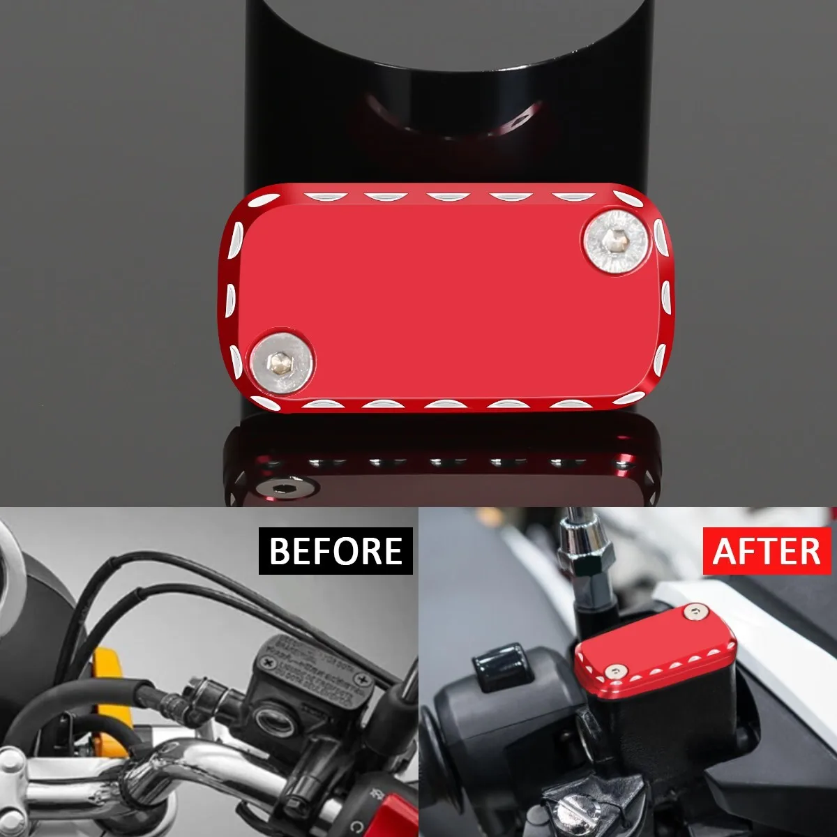 

Front Brake Fluid Reservoir Cap CNC Aluminum Alloy Replacement Accessory For Honda Monkey 125 CT125 Trail 125 DAX ST125