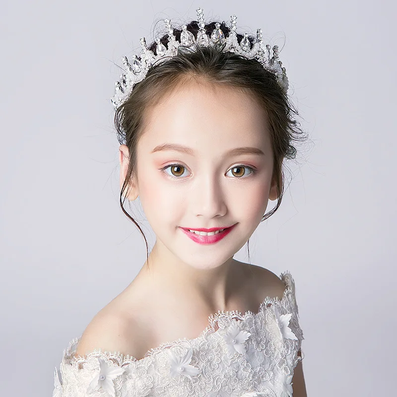 

Princess Crystal Kids Tiaras Crowns Headband Kid Girls Bridal Prom Crown Wedding Party Accessories Performance Hair Jewelry