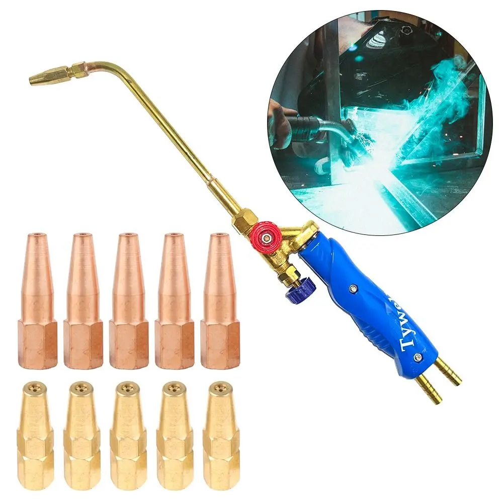 5pcs Cutting Welding Accessory Pure Copper H01-2 Gas Brazing Torch Nozzle Oxygen Welding Torch Tip