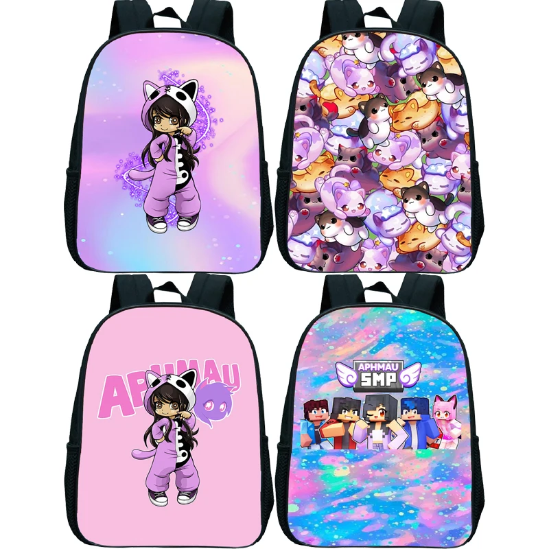 Aphmau Meows Cat Cartoon Backpack Baby Boys Girls Donut Cat Aphmau Meows Cat Children Schoolbag Kindergarten Kids Toys