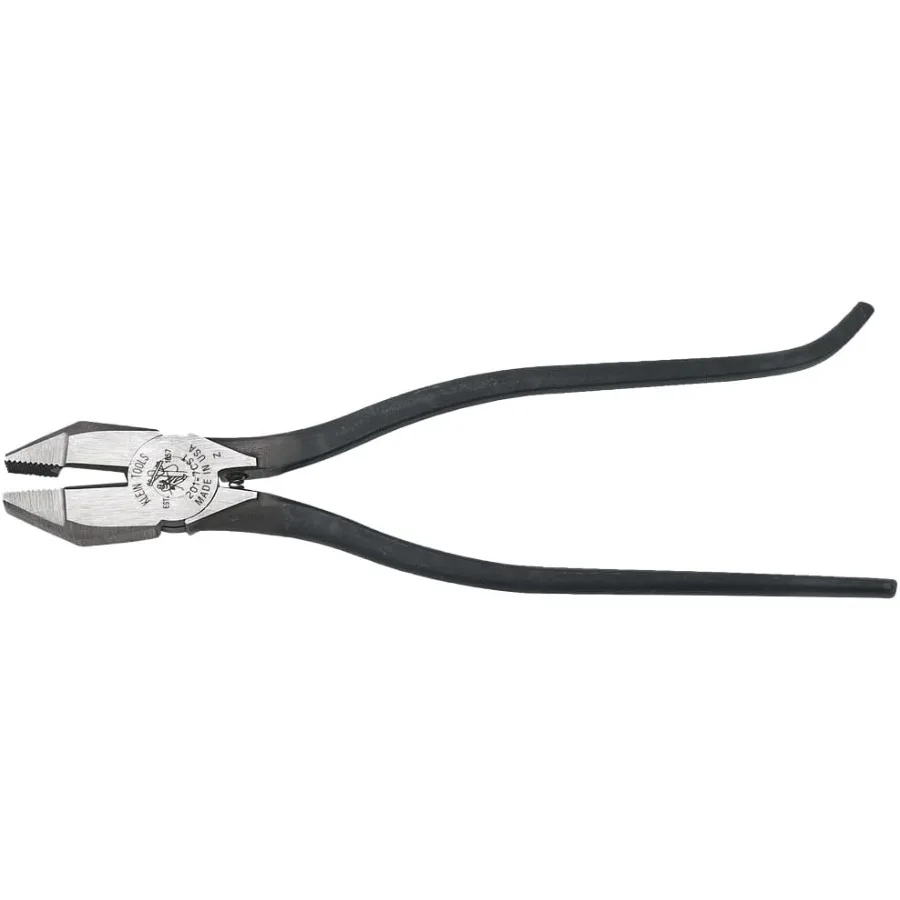 Klein Tools 201-7CST Rebar Work Pliers with Spring-Loaded Action Induction Hardened Knives and Handle Tempering