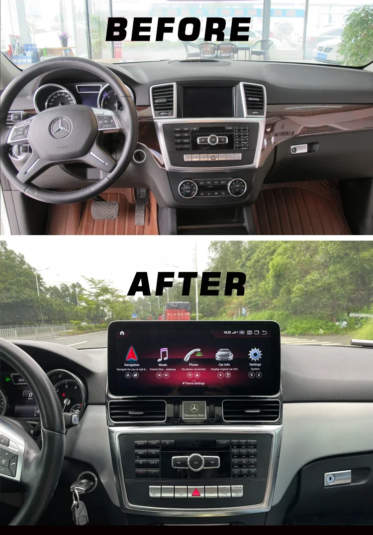 12.3 Android 13 8+256g 720p Car GPS Radio Multimedia For Mercedes Benz ML 350 450 550 W166 GL X166 2012-2015