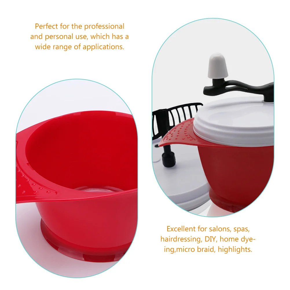 

Reusable Hair Color Bowl with Handle Sturdy Plastic Mixing Bowl for Hair Dyeing Salon Spa Micro Braid Highlights Coloring