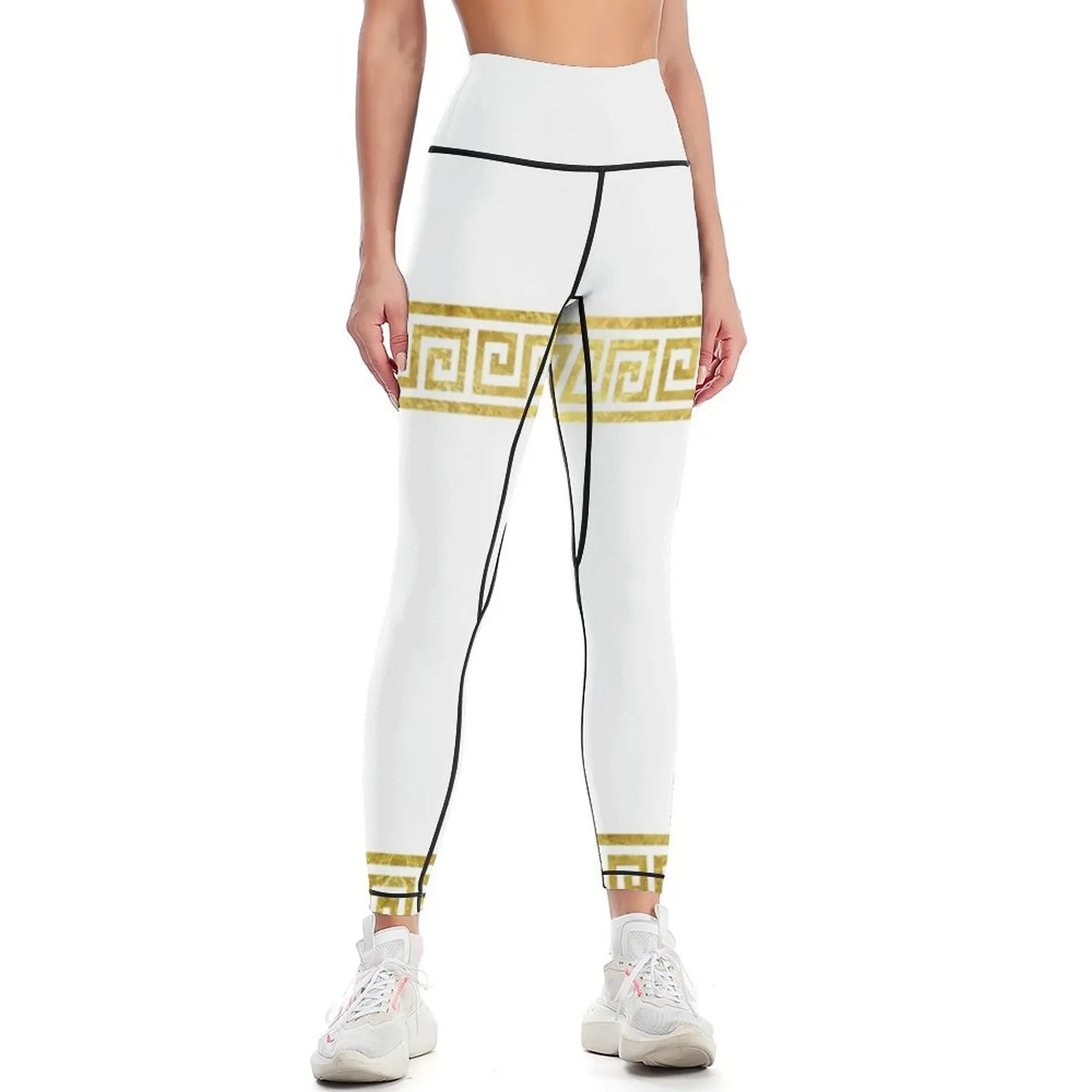 

Greek geometric pattern Leggings sportswear gym sport set Women's fitness Womens Leggings