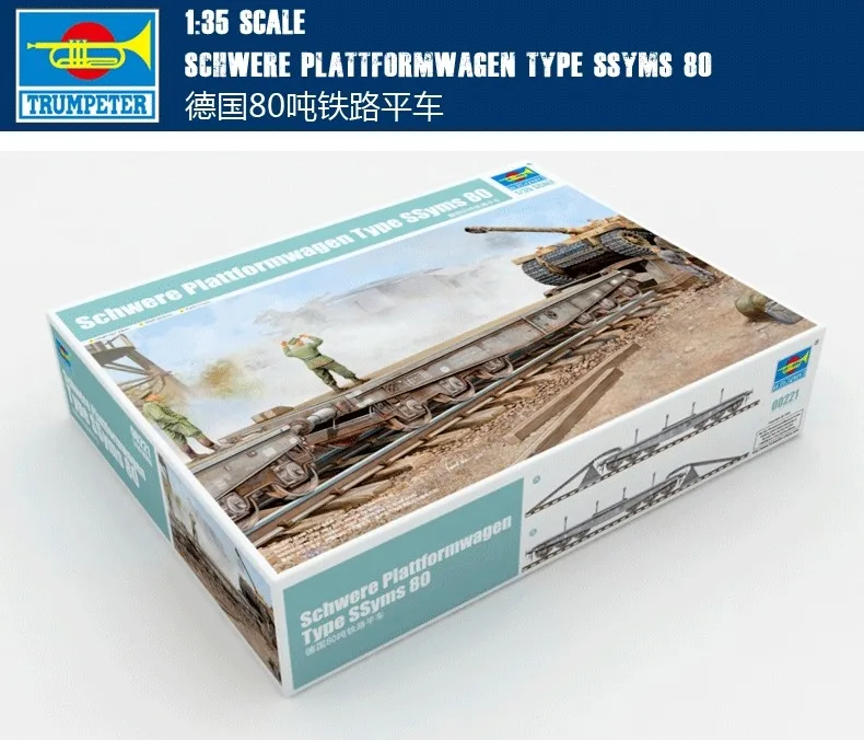 Kit modello in scala Trumpeter TP00221 Schwere Plattformwagen Type SSyms 80 1/35