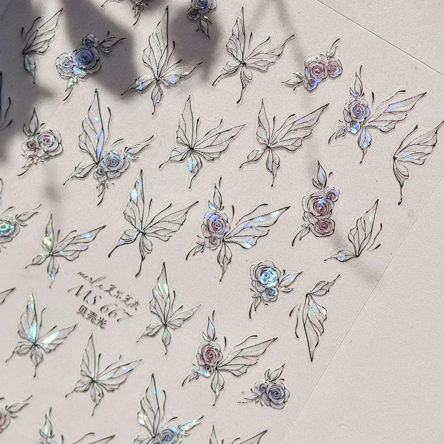 Gelée papillon 5D Nail Art autocollant strass cristal charmant brillant insectes animaux bricolage auto-adhésif décoration manucure décalcomanie