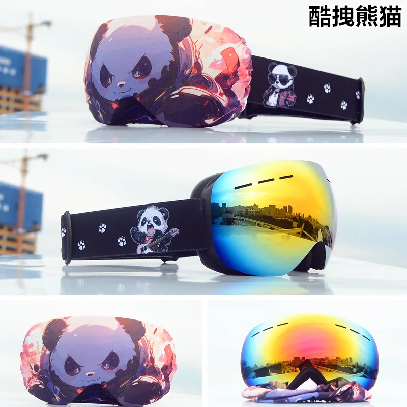 Adult ski goggles outdoor riding large spherical glasses can be stuck myopia mirror layer anti-fog