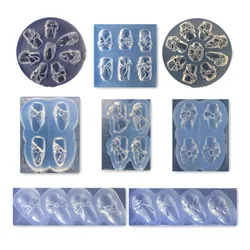 Nail Tips Shape Design 3d Carving Silicone Nail Mold Nailart Template Stamper DIY Manicure Deco Tools