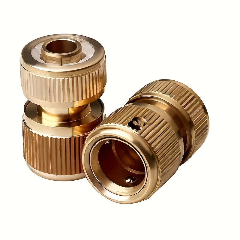 

Комплект из 2 быстроразъемных соединителей для садовых шлангов — универсальные фитинги 1/2 дюйма для полива, мойки автомобилей и садоводства (образная конструкция с защелкой)