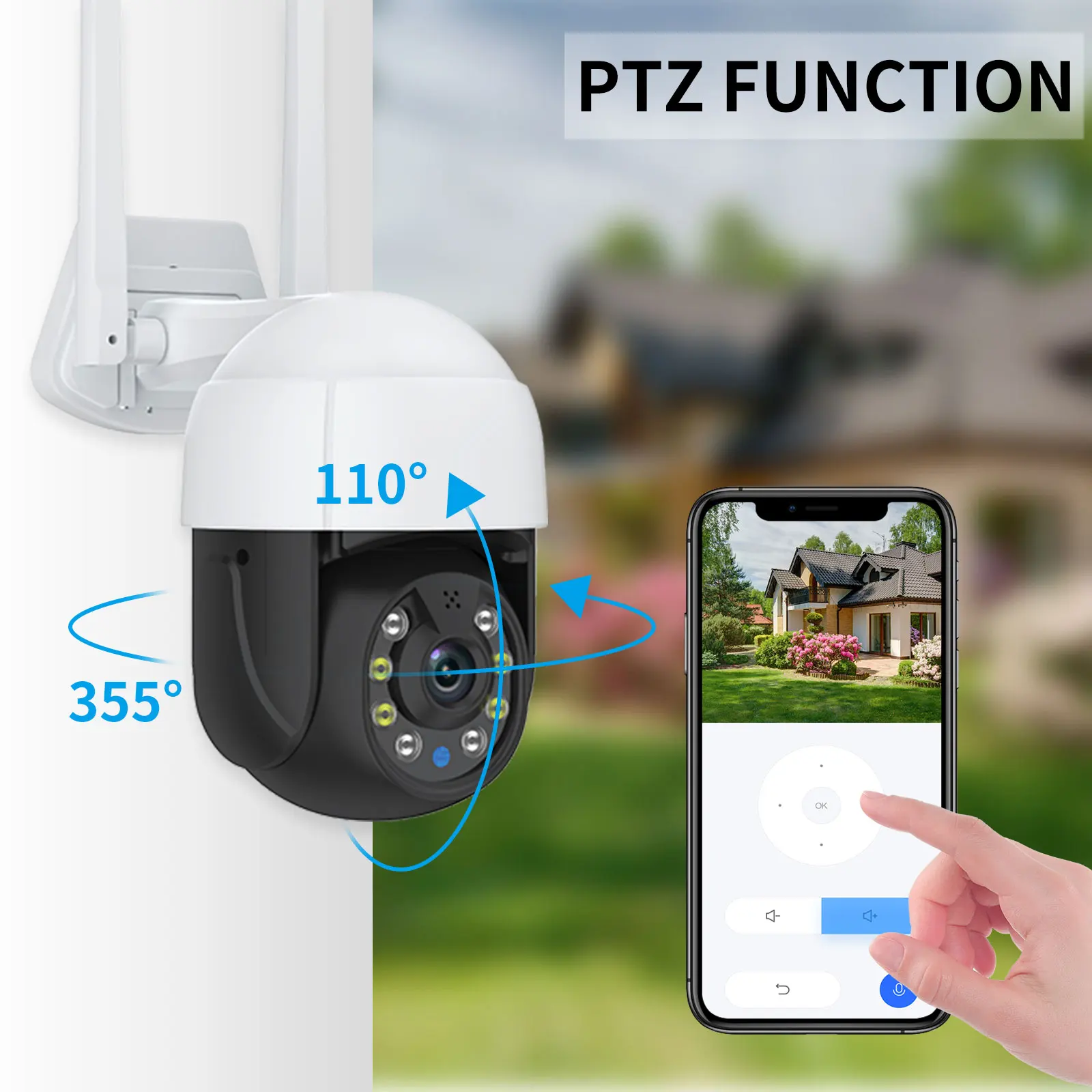 5MP Tuya Speed Dome PTZ IP Camera Outdoor Auto Tracking Wireless WIFI Camera P2P CCTV Camera Full Color  AI Detect Surveillance