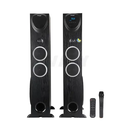 10인치 블루투스 스피커 200W 액티브 사운드 박스 3웨이 플로어 스탠딩 오디오 USB SD FM AUX 리모컨 하이파이 홈 시어터 DJ용