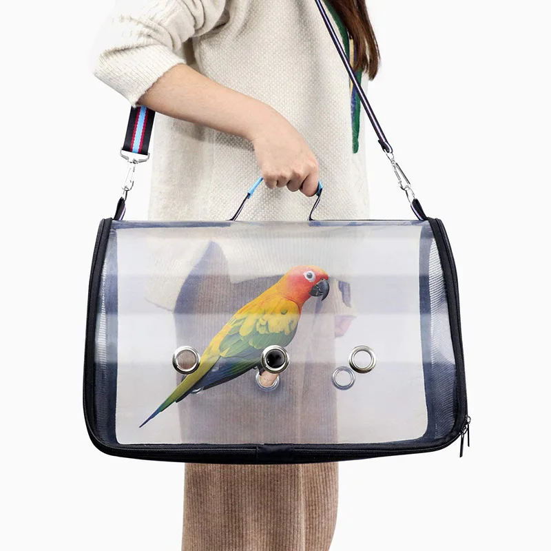 

Portable Clear Bird Parrot Transport Cage Breathable Bird Carrier Outdoor Travel Bag Small Pet Rabbit Guinea Pig Bird Parrot Bag