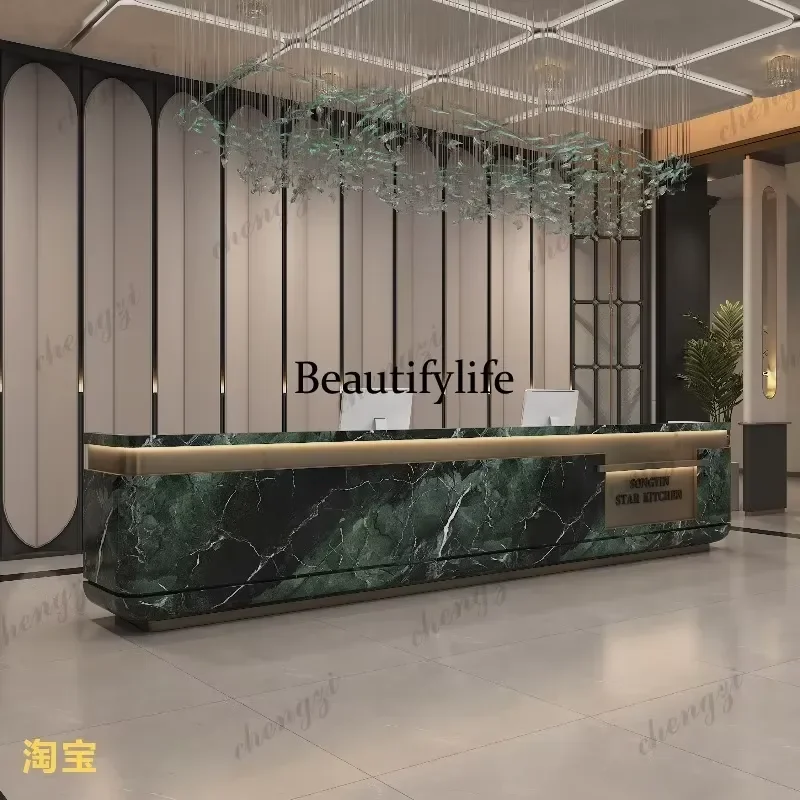 for A73 Hotel Beauty Reception Desk Executive Long Company Aesthetic Design Minimalist Escritorio Commercial Furniture