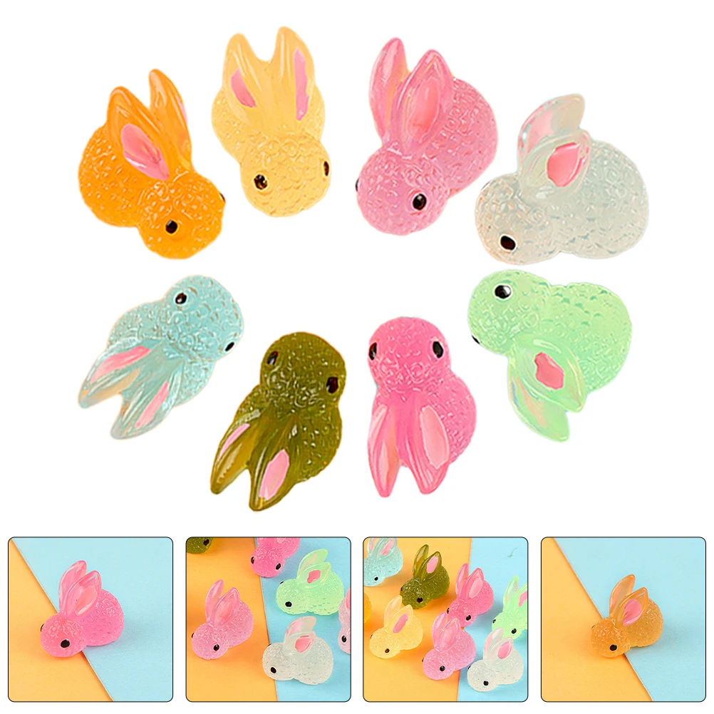 

25 Pcs Glow-in-the- Ornament Mini Piggies Figurines Desktop Animal Animals Figures Miniature Resin Decoration