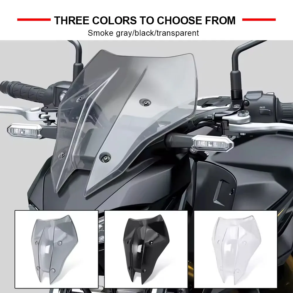 

For Kawasaki Z650S 2026 Motorcycle Windshield Wear-Resistant Windproof Transparent Windshield Motorcycle Front Deflector