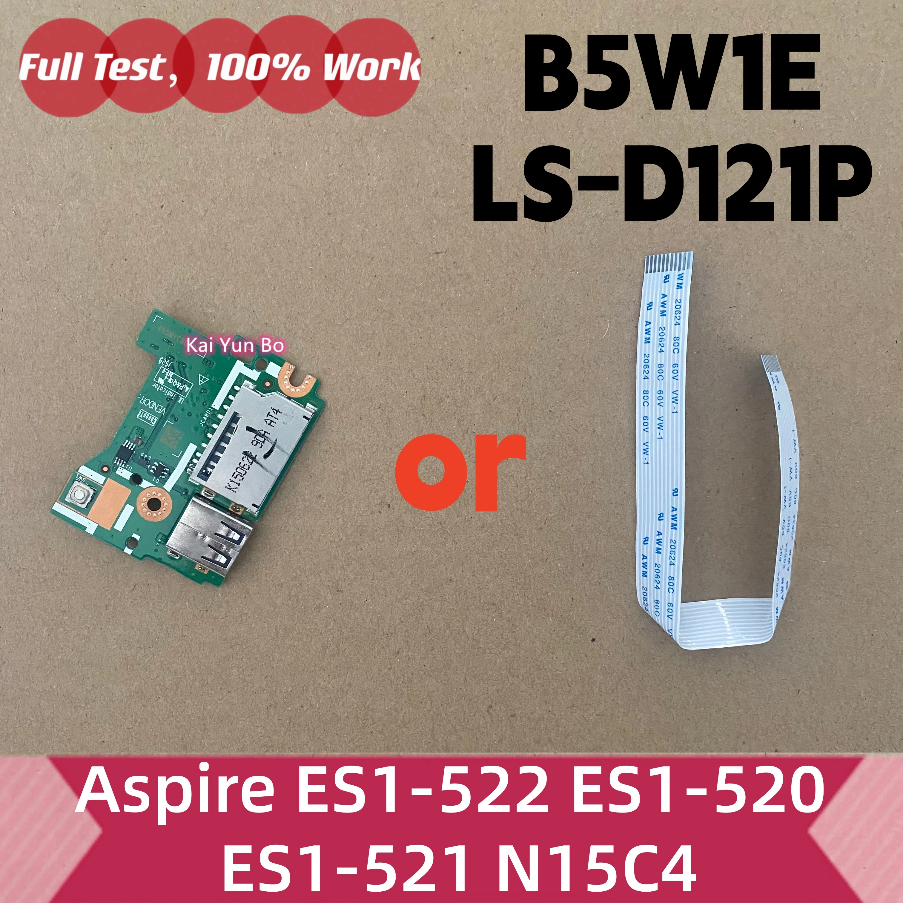 Para Acer Aspire ES1-522 ES1-520 ES1-521 N15C4, Lector de Tarjetas SD USB para Portátil, Placa o Cable del Botón de Encendido B5W1E LS-D121P