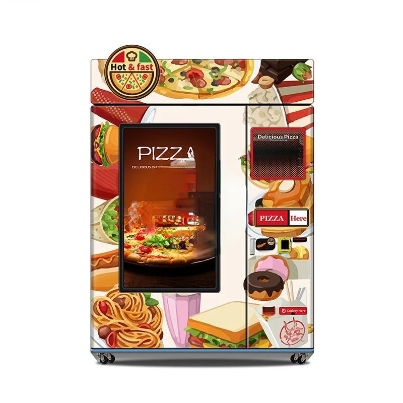 Delicious Pizza Vending Machine With Big Touch Screen Automatic In Station Subway Hot Food Pizza Vending Machine