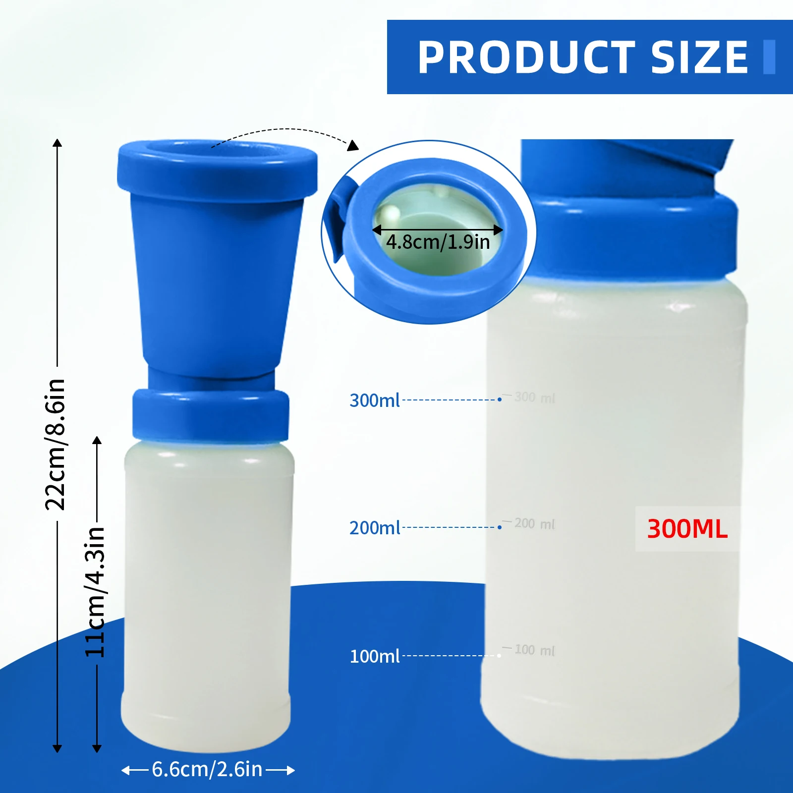 1pc teta dip copo conveniente profissional evitar retorno portátil mamilo limpeza gado suprimentos 300ml copo para cabra vaca