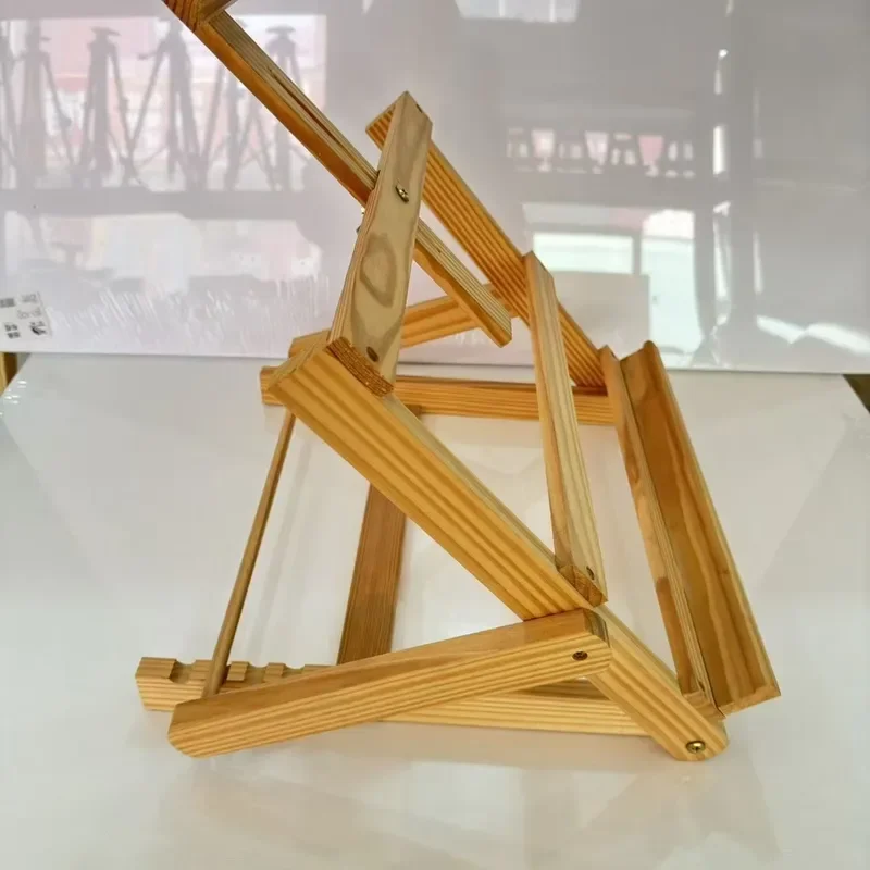 Heavy Duty Tabletop Studio H Frame Solid Beech Wood Adjustable Easel with Artist Workbench